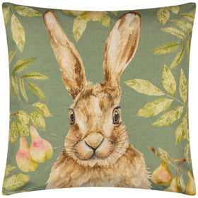 Grove Hare Outdoor Filled Cushion 43cm x 43cm Olive
