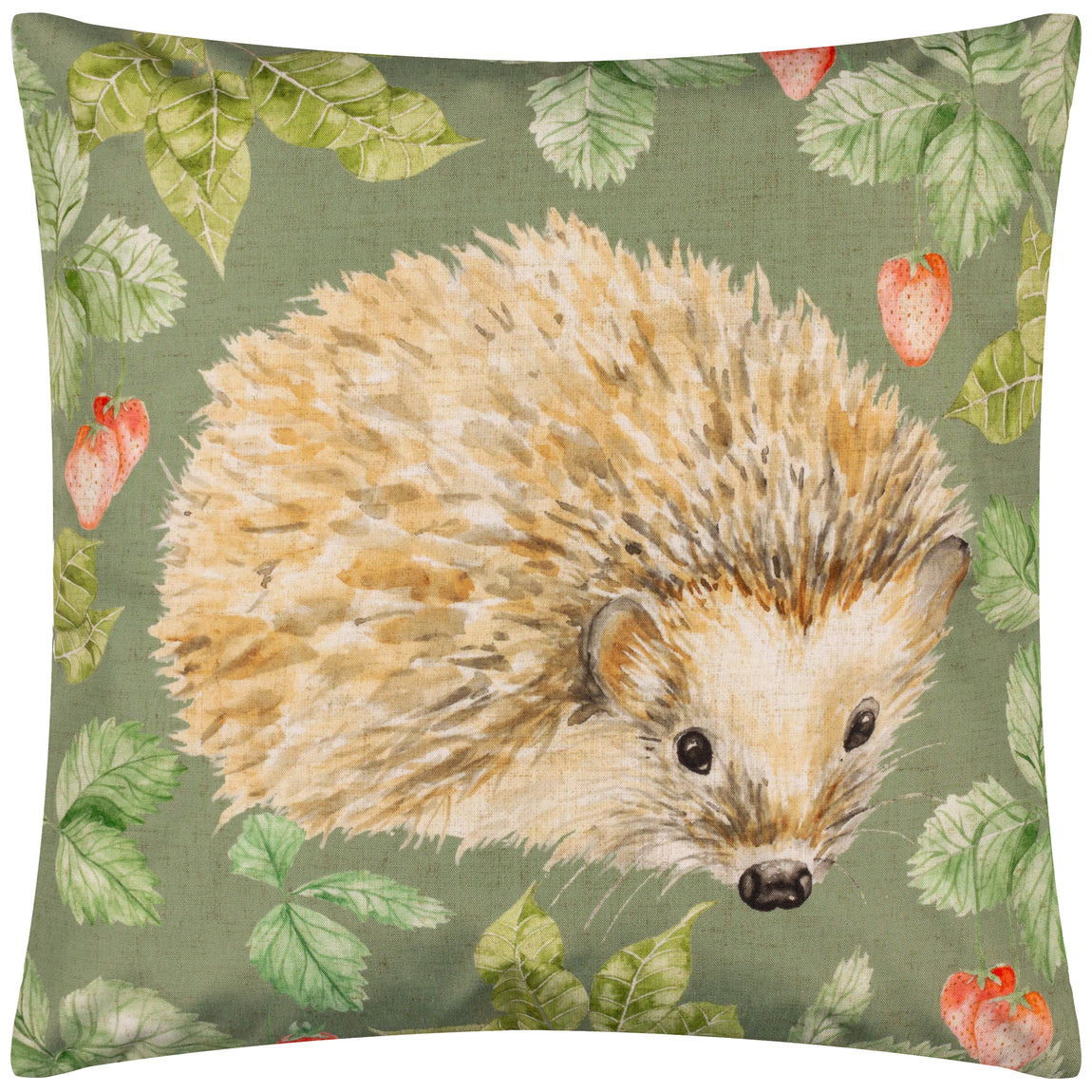 Grove Hedgehogs Outdoor Filled Cushion 43cm x 43cm Olive