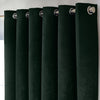 Chenille Triple Woven Ready Made Eyelet Blackout Curtains Green