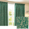 Grantley Jacquard Ready Made Pencil Pleat Curtains Emerald