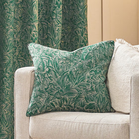 Grantley Jacquard Piped Filled Cushion 50cm x 50cm Emerald