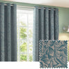 Grantley Jacquard Ready Made Eyelet Curtains Wedgewood