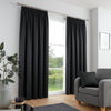 Fusion Galaxy Ready Made Pencil Pleat Curtains Black