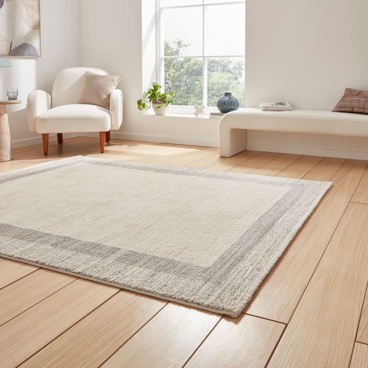 Geneva 01616 200cm x 290cm Textured Pile Rug Beige