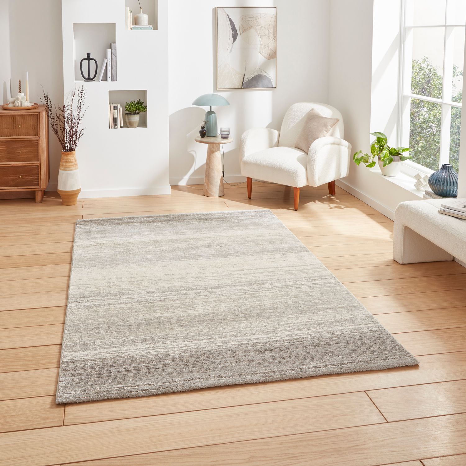 Geneva 62786 200cm x 290cm Textured Pile Rug Grey