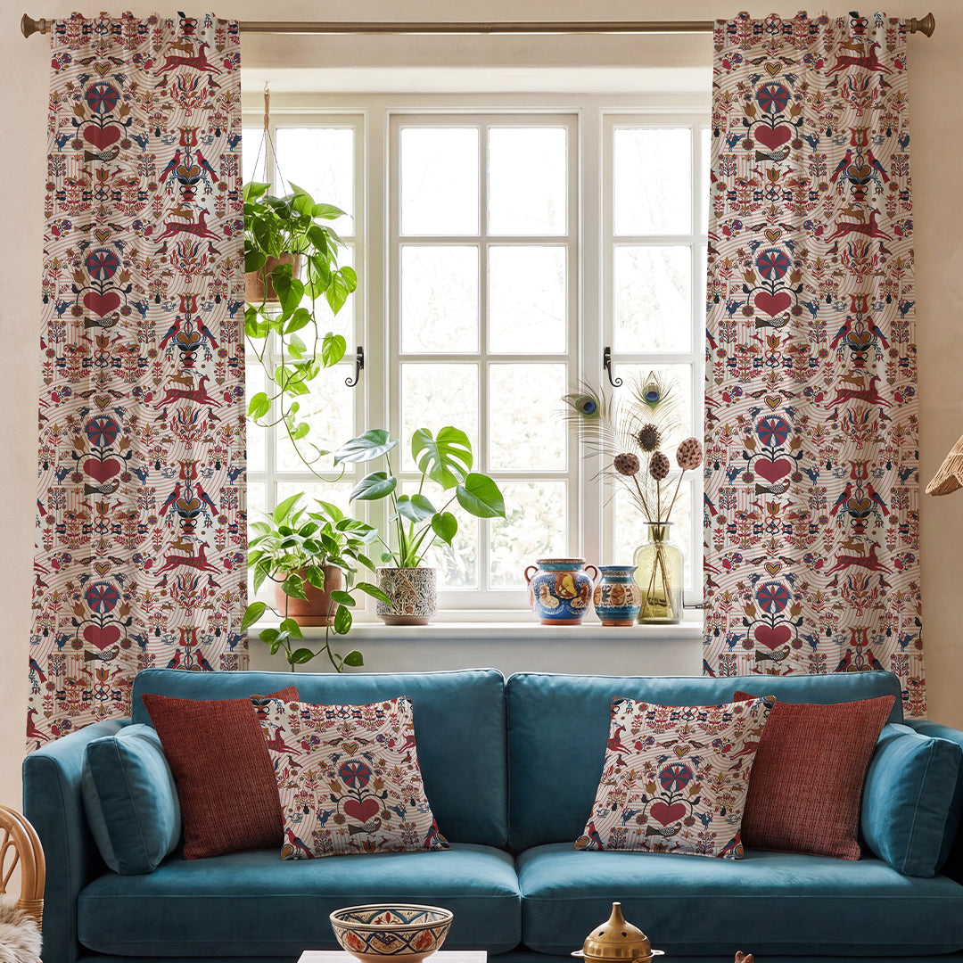 Carrie Neely Folk Made To Measure Curtains Ruby