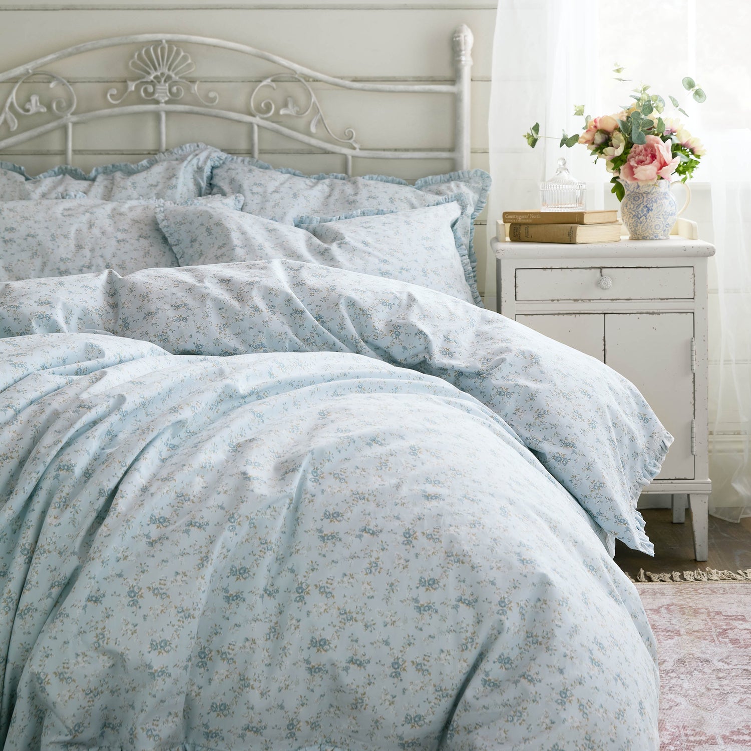 Shabby Chic By Rachel Ashwell Georgie Duvet Cover Bedding Set Ditsy Blue