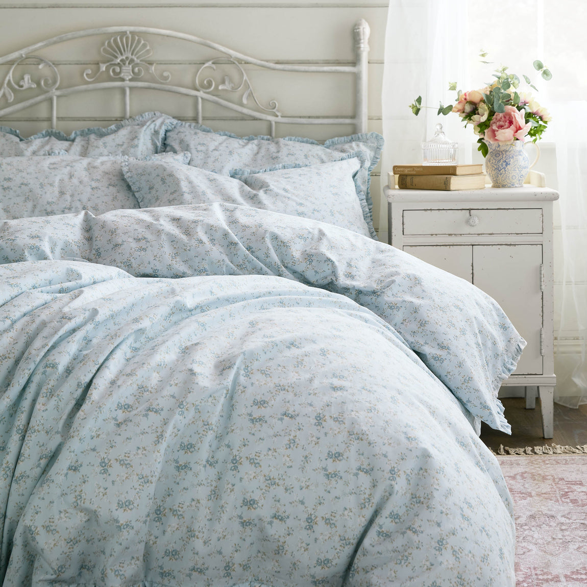 Shabby Chic By Rachel Ashwell Georgie Duvet Cover Bedding Set Ditsy Blue