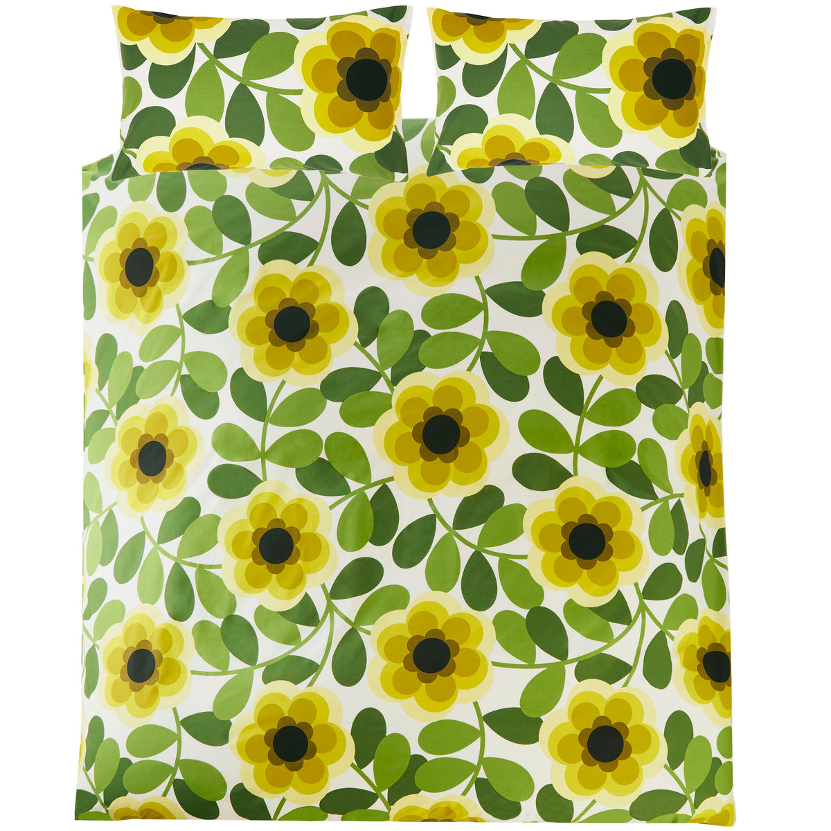 Orla Kiely Giant Water Lily Duvet Cover Bedding Set Lemon Twist