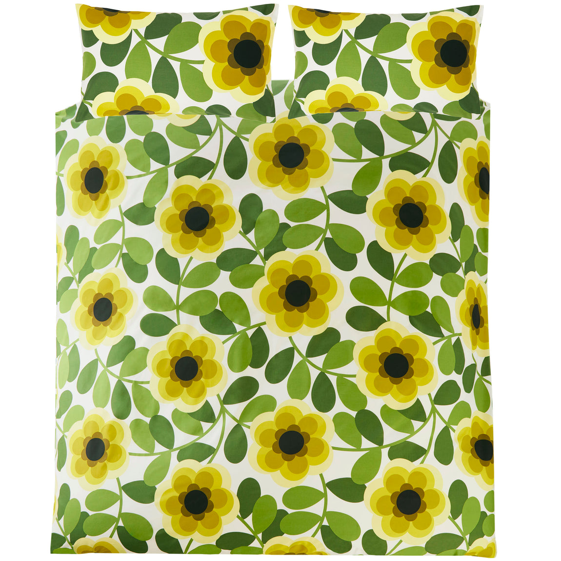 Orla Kiely Giant Water Lily Duvet Cover Bedding Set Lemon Twist