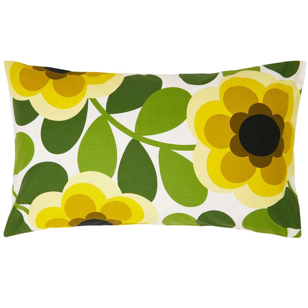 Orla Kiely Giant Water Lily Pair of Housewife Pillowcases Lemon Twist
