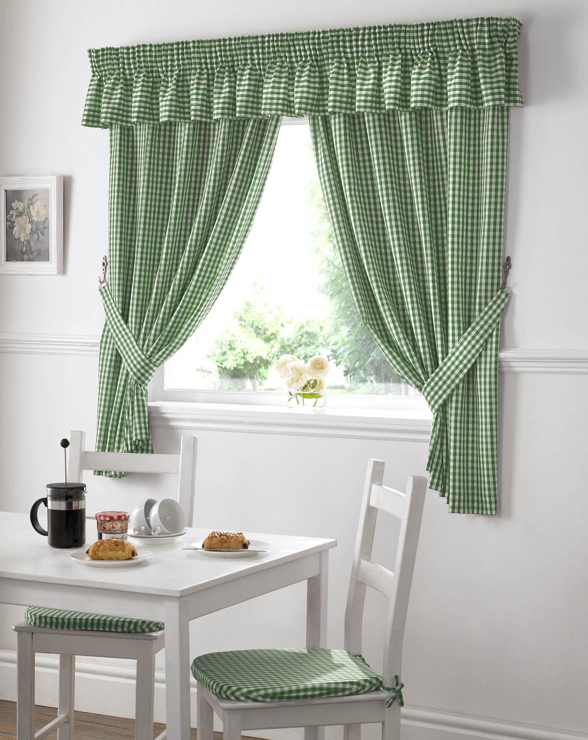 Gingham Value Curtains Green