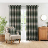 Sundour Gleneagles Ready Made Eyelet Blackout Curtains Green