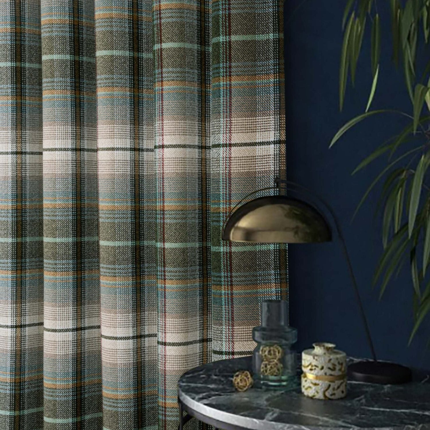 Sundour Gleneagles Ready Made Eyelet Blackout Curtains Green