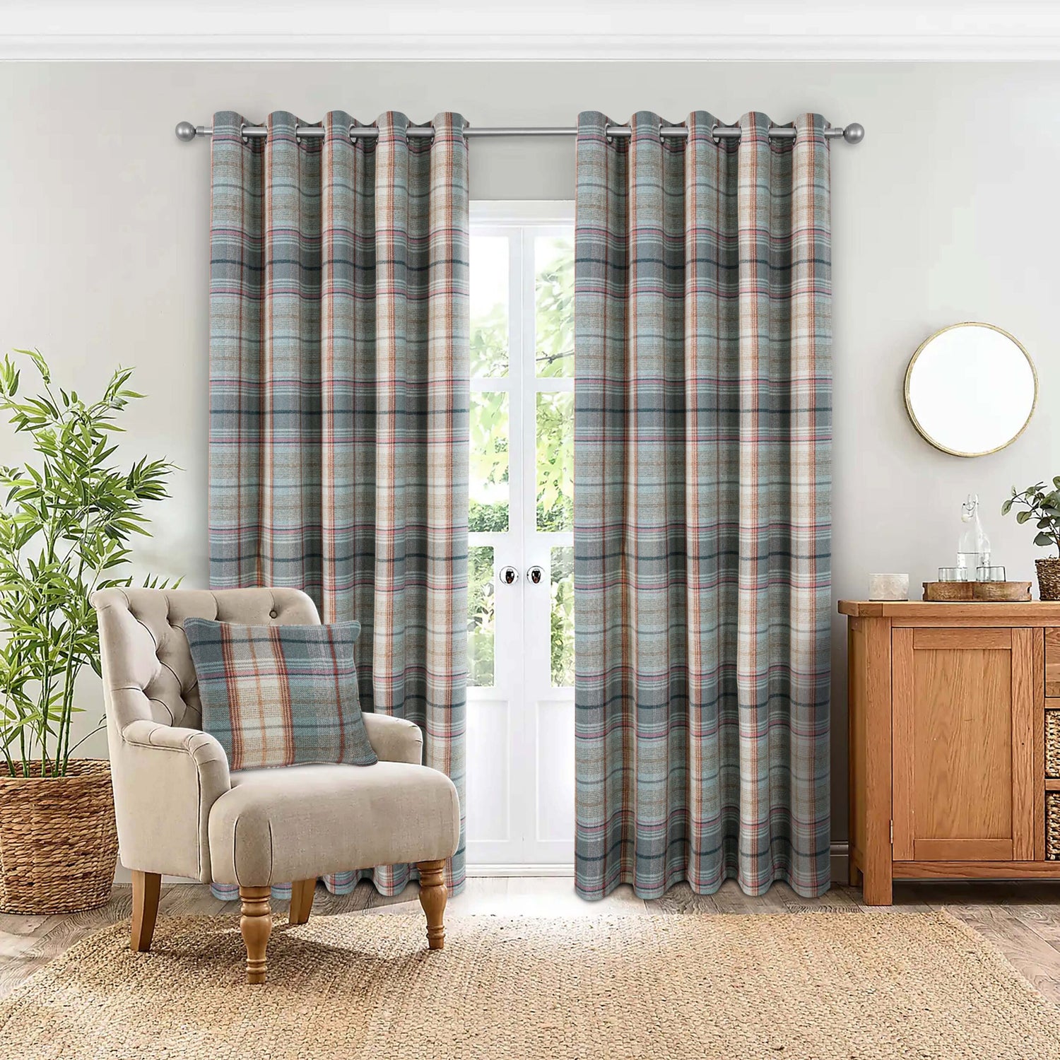 Sundour Gleneagles 45cmx45cm Filled Cushion Steel