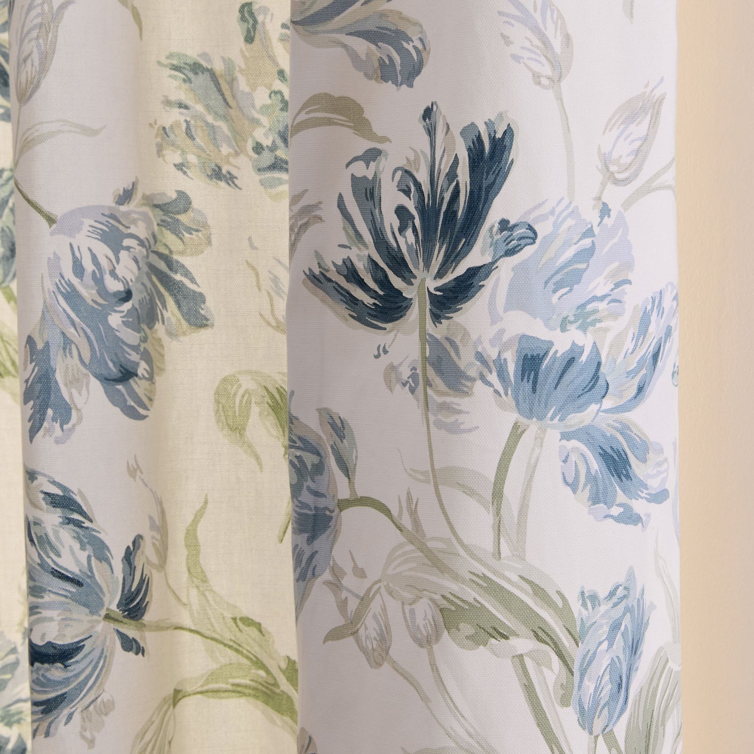 Laura Ashley Gosford Ready Made Pencil Pleat Curtains Heritage Blue