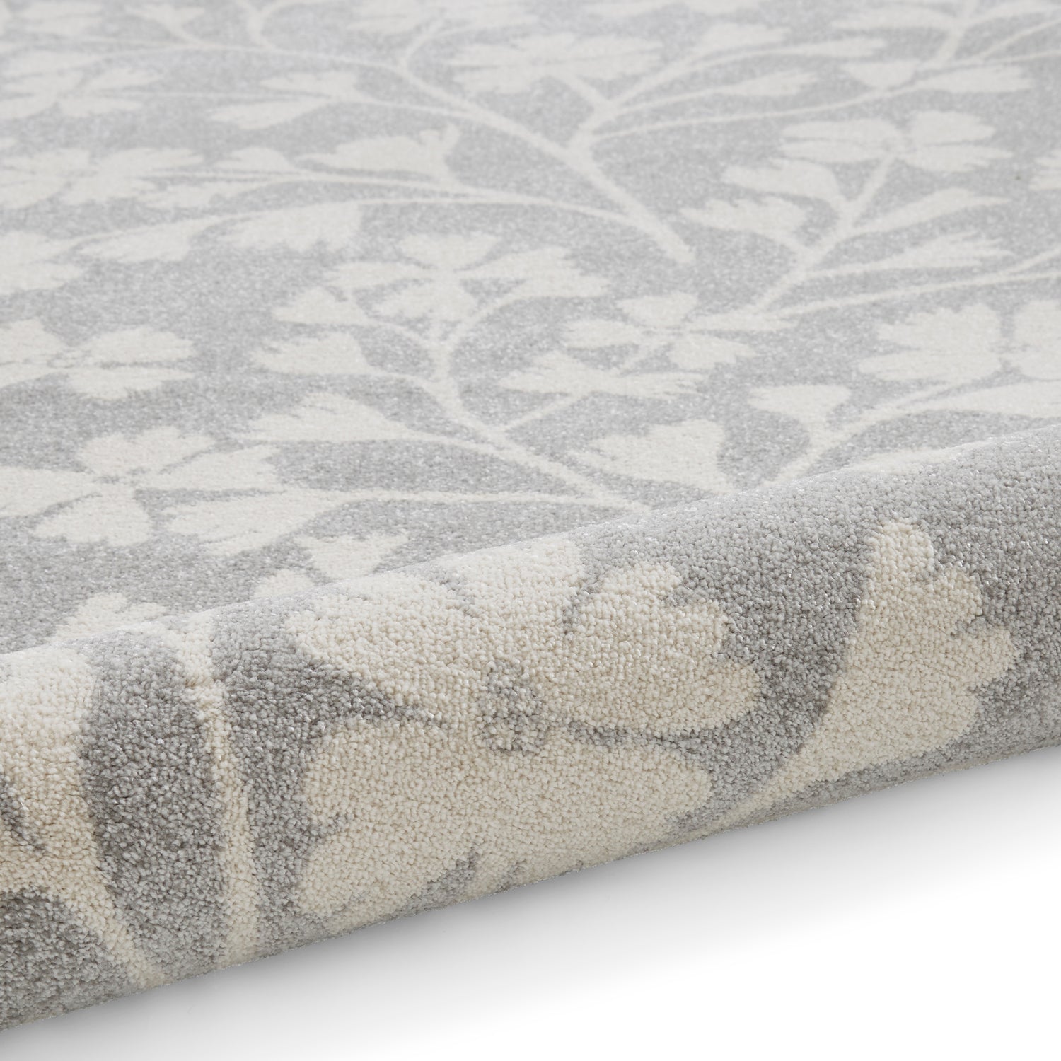 Catherine Lansfield Grace Floral Rug Grey