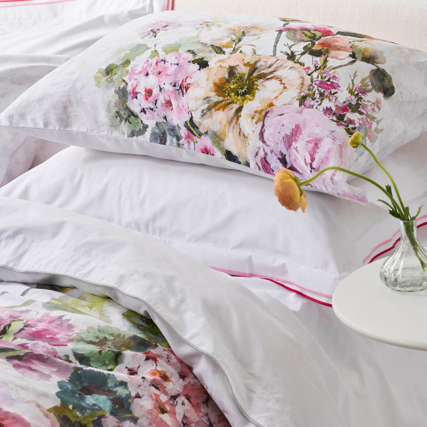 Designers Guild Grandiflora Duvet Cover Bedding Set Rose