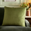 Appletree Harlan Velvet Filled Cushion 55cm x 55cm Olive
