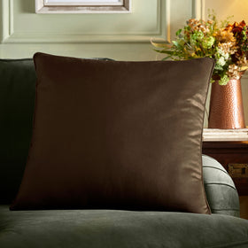 Appletree Harlan Soft Velvet 55cm x 55cm Filled Cushion Chocolate