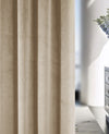 Enhanced Living Hampton Velvet Ready Made Eyelet Blackout Curtains Cream
