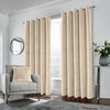 Enhanced Living Hampton Velvet Ready Made Eyelet Blackout Curtains Cream