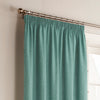 furn. Harrison Herringbone Weave Ready Made Pencil Pleat Curtains Marine Blue