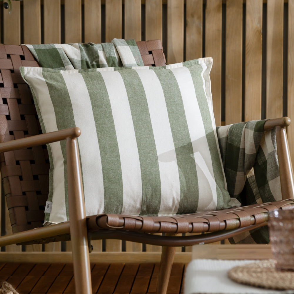 Yard Hayle Cotton Outdoor 50cm x 50cm Filled Cushion Moss