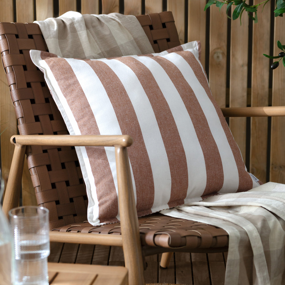 Yard Hayle Cotton Outdoor 50cm x 50cm Filled Cushion Pecan