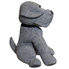 Herringbone Dog Novelty Doorstop Grey