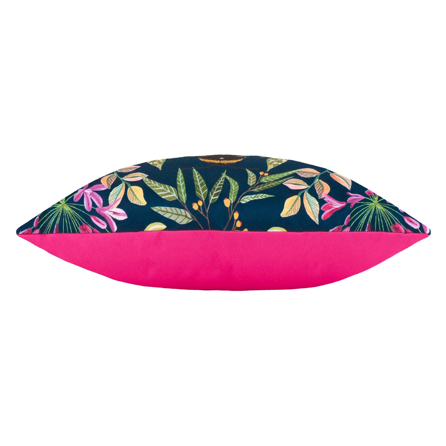 House Of Bloom Zinnia Bee Boudoir Outdoor Filled Cushion 30cm x 50cm Navy