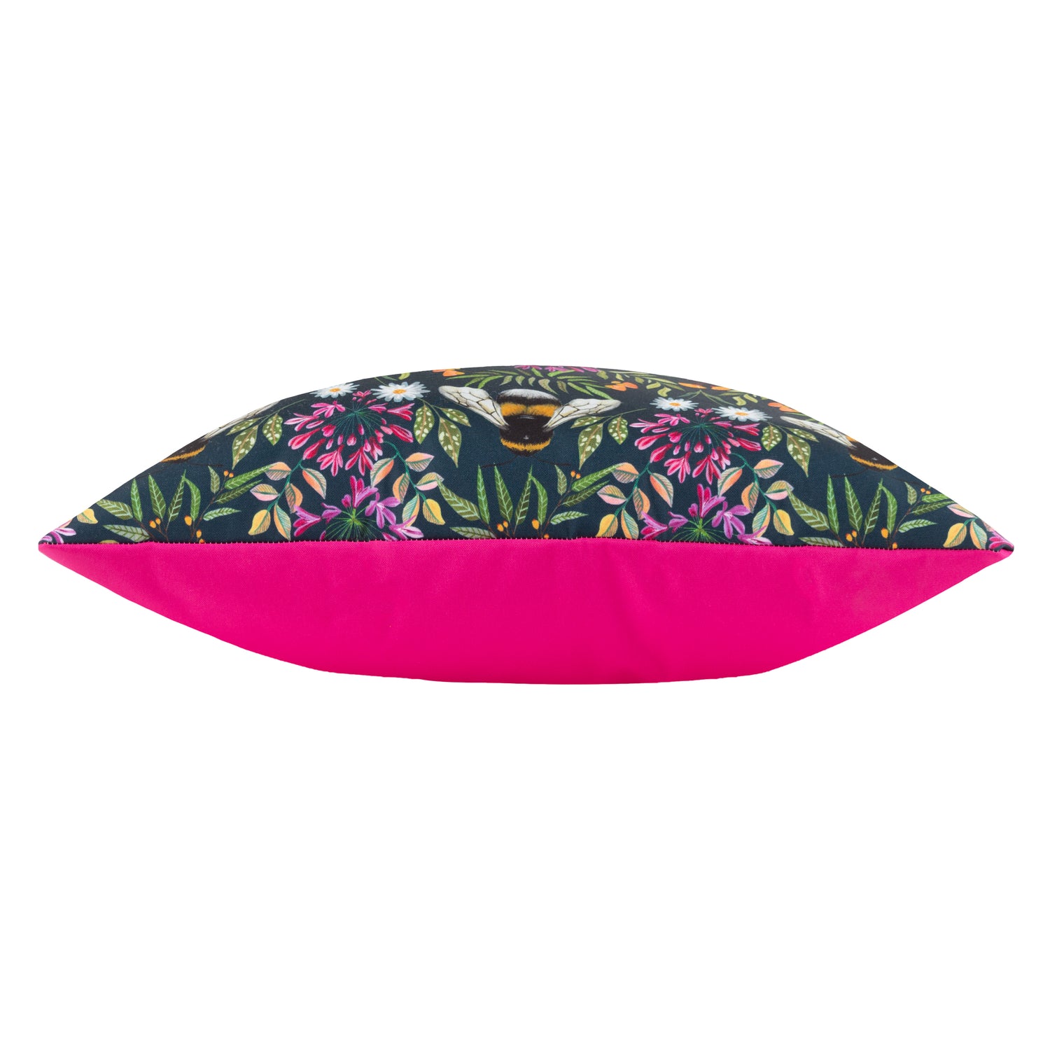 House Of Bloom Zinnia Bee Outdoor Filled Cushion 43cm x 43cm Navy