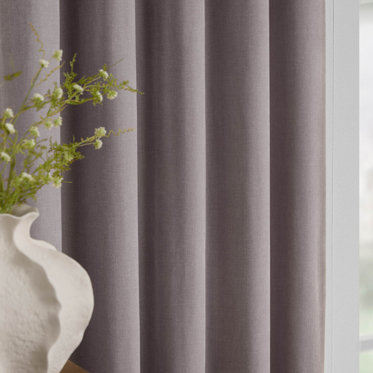 Yard Heavy Chenille Ready Made Eyelet Curtains Mauve