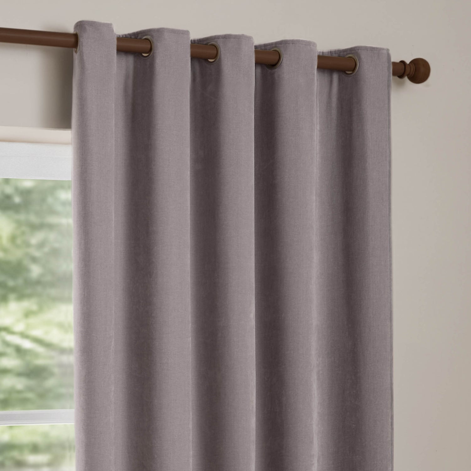 Yard Heavy Chenille Ready Made Eyelet Curtains Mauve