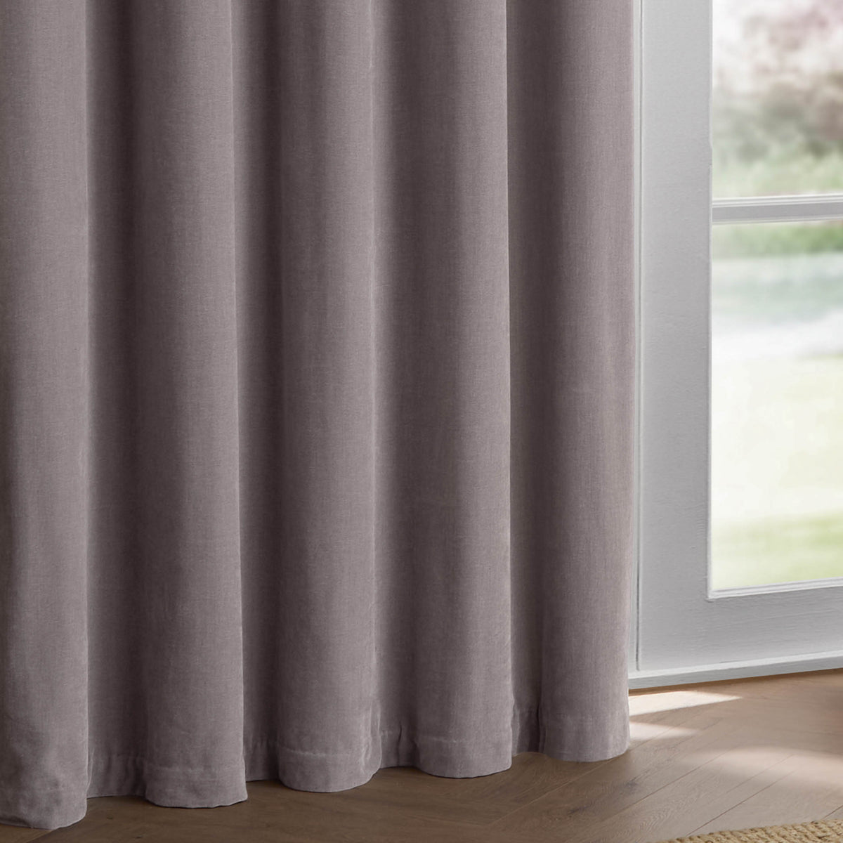 Yard Heavy Chenille Ready Made Eyelet Curtains Mauve