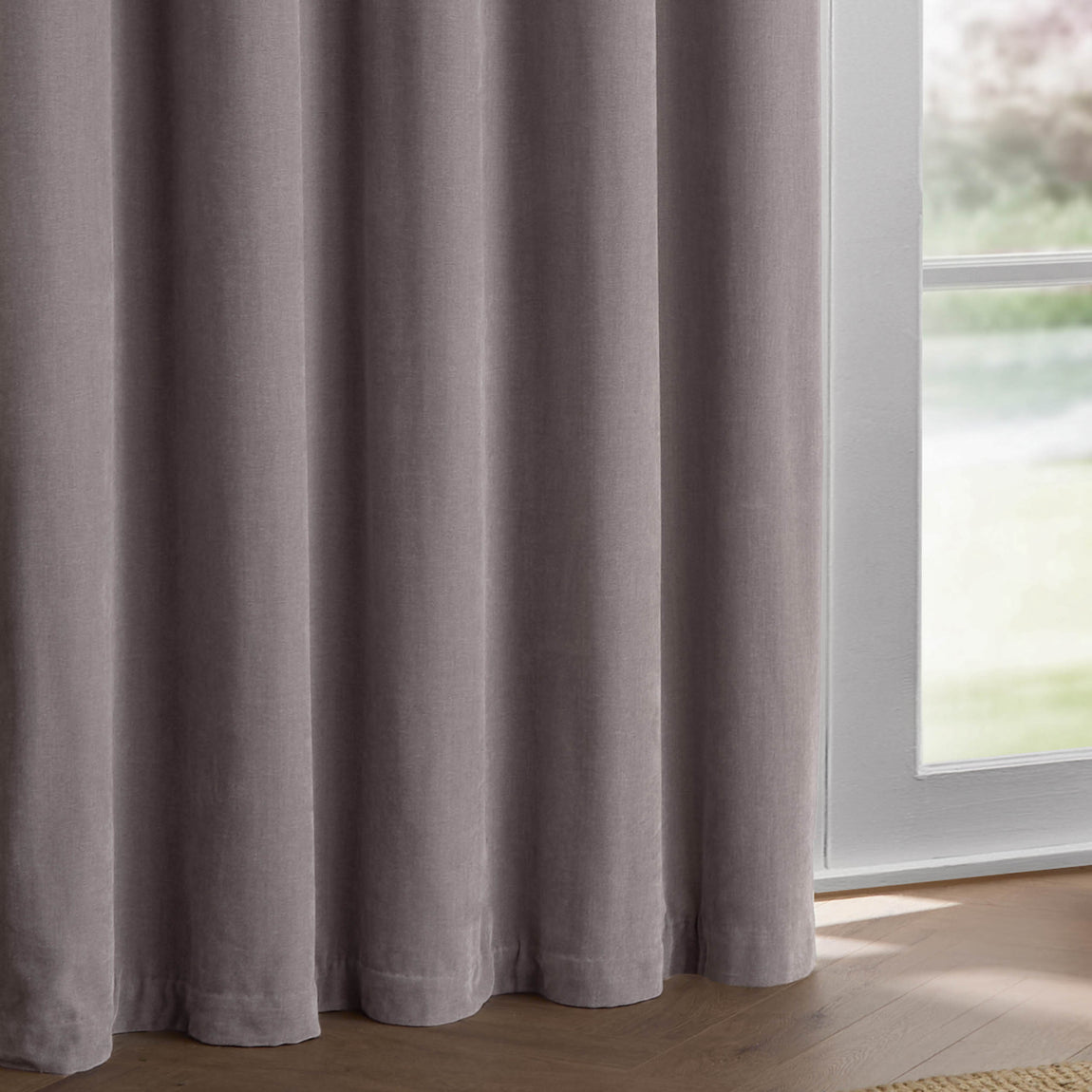 Yard Heavy Chenille Ready Made Eyelet Curtains Mauve
