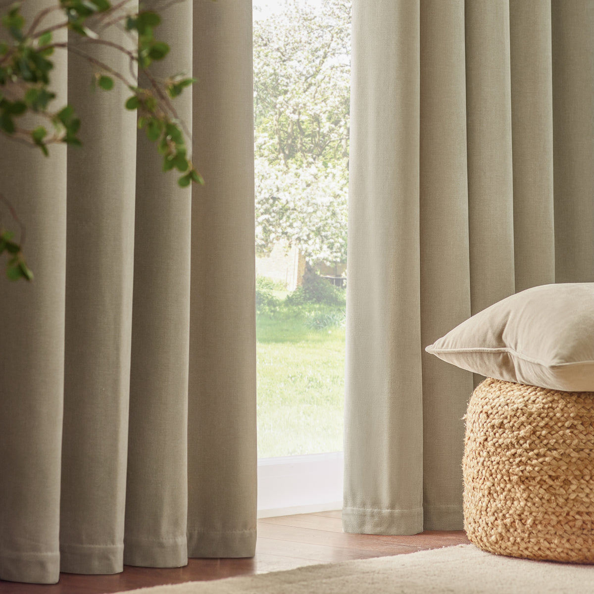 Yard Heavy Chenille Velvet Ready Made Blockout Curtains Linen