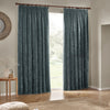 Yard Heavy Chenille Velvet Ready Made Pencil Pleat Curtains Marine