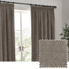 Yard Heavy Chenille Velvet Ready Made Pencil Pleat Curtains Greige