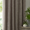 Yard Heavy Chenille Velvet Ready Made Pencil Pleat Curtains Greige