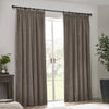Yard Heavy Chenille Velvet Ready Made Pencil Pleat Curtains Greige