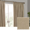 Yard Heavy Chenille Velvet Ready Made Pencil Pleat Curtains Natural