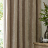 Yard Heavy Chenille Velvet Ready Made Pencil Pleat Curtains Natural
