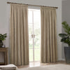 Yard Heavy Chenille Velvet Ready Made Pencil Pleat Curtains Natural