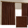 Yard Heavy Chenille Velvet Ready Made Pencil Pleat Curtains Nutmeg