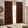 Yard Heavy Chenille Velvet Ready Made Pencil Pleat Curtains Nutmeg