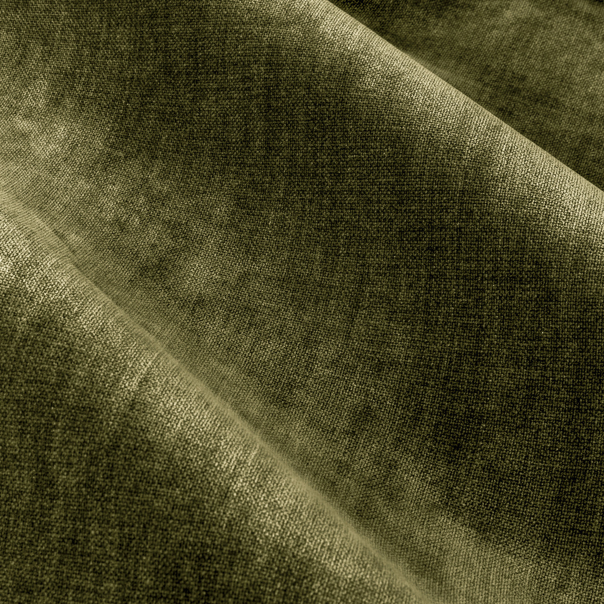 Yard Heavy Chenille Velvet Ready Made Pencil Pleat Curtains Olive