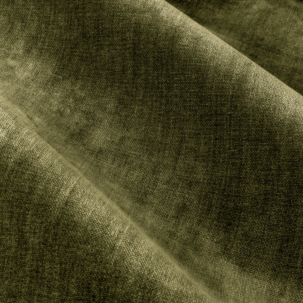 Yard Heavy Chenille Velvet Ready Made Pencil Pleat Curtains Olive