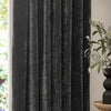 Yard Heavy Chenille Velvet Ready Made Pencil Pleat Curtains Charcoal