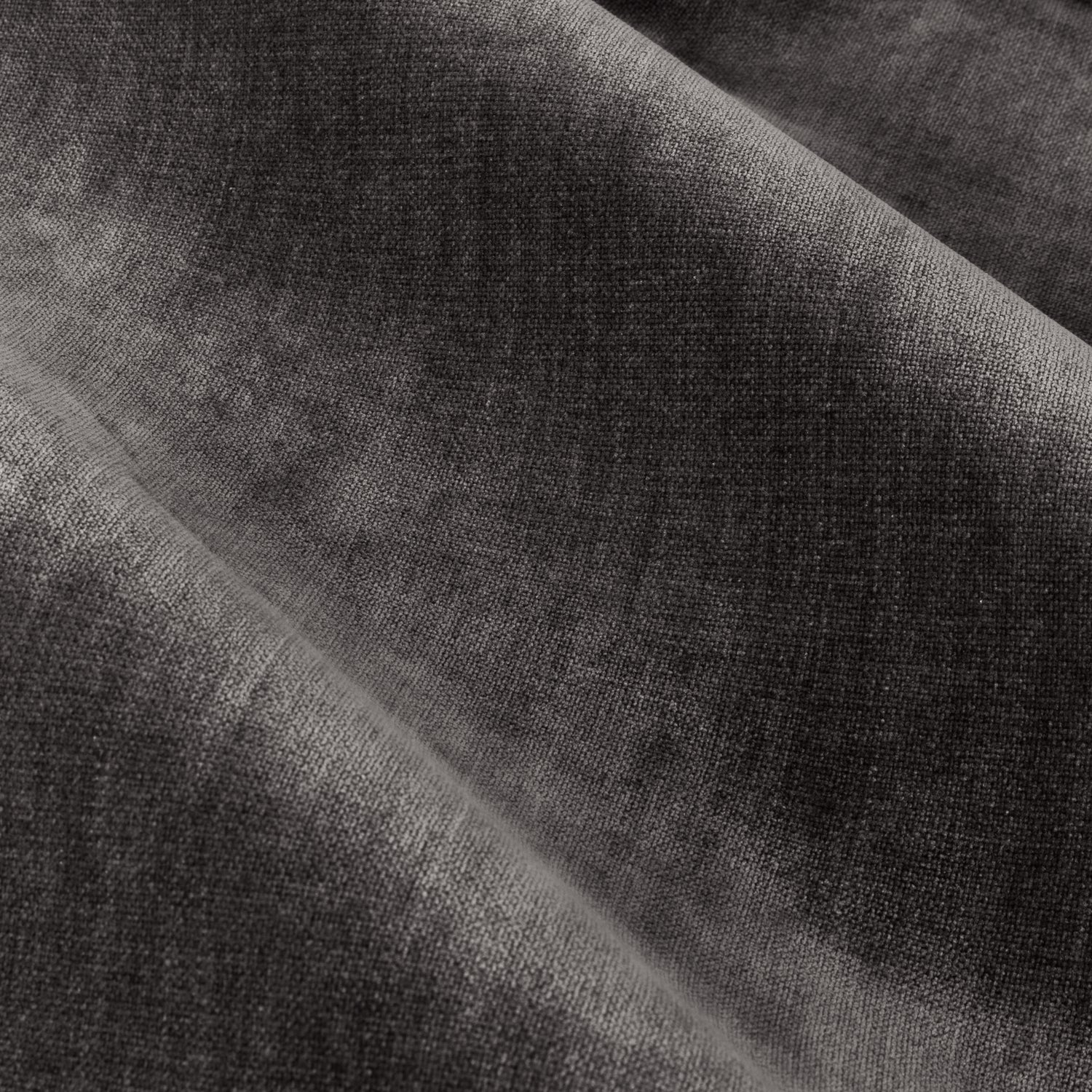 Yard Heavy Chenille Velvet Ready Made Pencil Pleat Curtains Charcoal